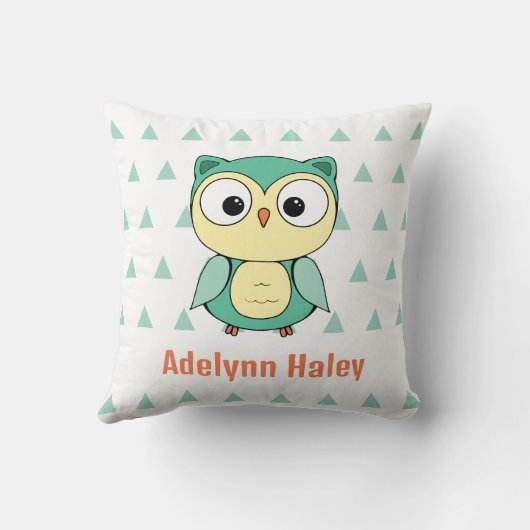 Cute Owl Triangle Pattern Custom Throw Pillow Kussen (Achterkant)