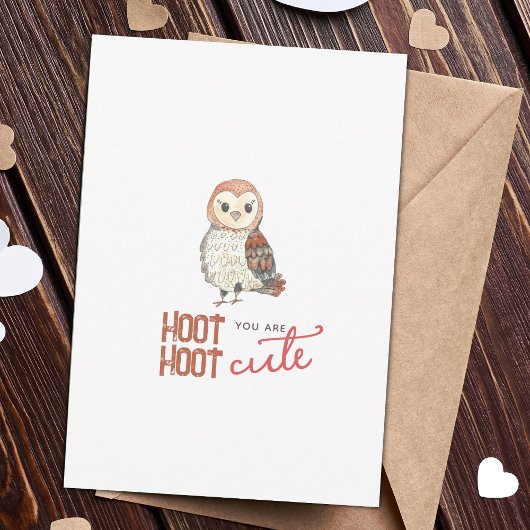 Cute Owl Valentijnsdag Kaart
