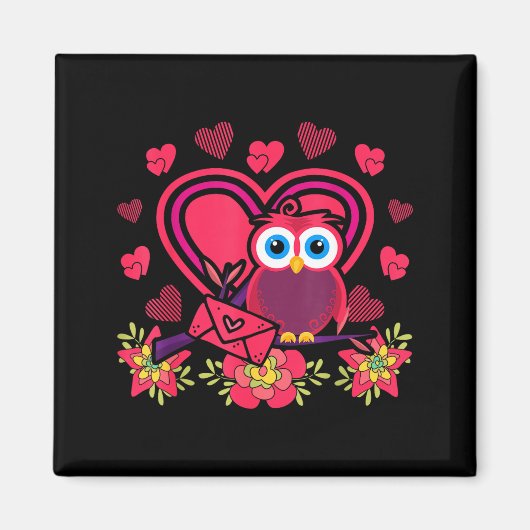 Cute Owl Valentines Day Gift Bird Owl  Magneet (Voorkant)