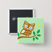 Cute Owl Vierkante Button 5,1 Cm (Voorkant /achterkant)