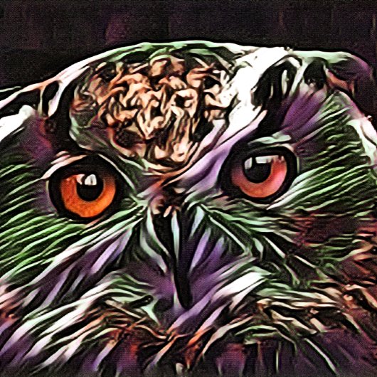 CUTE OWL VIERKANTE BUTTON 5,1 CM