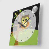 Cute owl vierkante klok (Hoek)