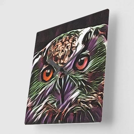 CUTE OWL VIERKANTE KLOK (Hoek)