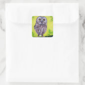 Cute Owl Vierkante Sticker (Tas)