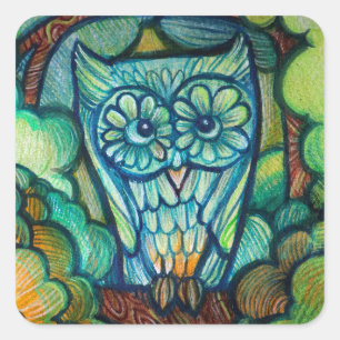 Cute Owl Vierkante Sticker