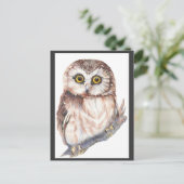 Cute Owl - Waterverf Bird Collectie Briefkaart (Staand voorkant)