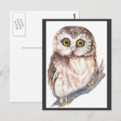 Cute Owl - Waterverf Bird Collectie Briefkaart (Voorkant / Achterkant)