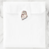 Cute Owl - Waterverf Bird Collectie Ronde Sticker (Tas)