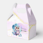 Cute Owl Waterverf Splash Girl Baby shower Bedankdoosjes (Voorkant Zijde)