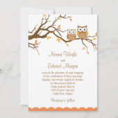 Cute Owl Wedding Invitation Kaart (Voorkant)