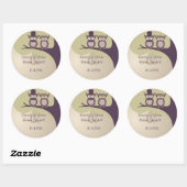 Cute Owl Wedding Stickers (Vel)