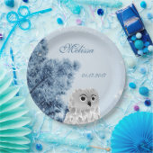 Cute Owl Winter Kinder Custom Birthday Party Papieren Bordje (Feest)