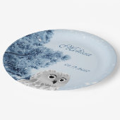 Cute Owl Winter Kinder Custom Birthday Party Papieren Bordje (Gekanteld)