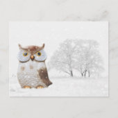 Cute Owl Wintry Snow-kerstfeestdag Feestdagenkaart (Voorkant)