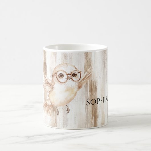 Cute Owl with Glasses  Koffiemok (Center)