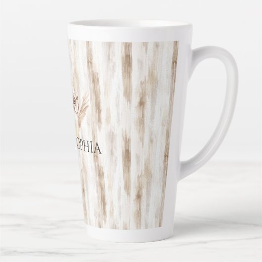 Cute Owl with Glasses Latte Mok (Rechts)