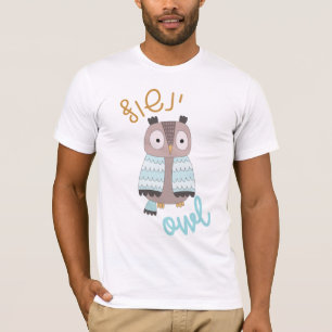 Cute Owl with Hebrew for Jewish Children T-shirt