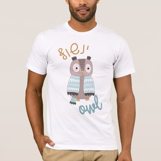 Cute Owl with Hebrew for Jewish Children T-shirt (Voorkant)