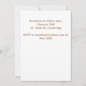 Cute Owl Woodland Rustic Wedding Invitation Kaart (Achterkant)