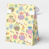 Cute Owl Yellow Favor Box Bedankdoosjes (Achterkant)