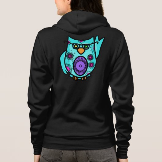 Cute Owl Zip Hoodie Sweatshirt (Achterkant)