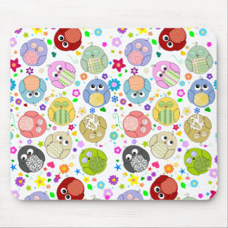 Cute Owls and Flowers Patroon Muismat