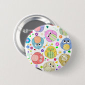 Cute Owls and Flowers Patroon Ronde Button 5,7 Cm (Voorkant /achterkant)