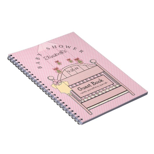 Cute Owls and Wieg Baby shower Guest Book- Notitieboek (Rechterzijde)