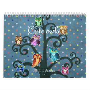 Cute owls art kalender