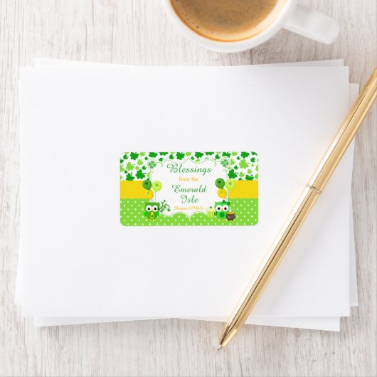 Cute Owls Blessings St Patrick's Day Etiket (Insitu)