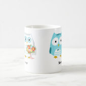 Cute Owls Bride and Groom Passen getrouwd Wedding  Koffiemok (Center)