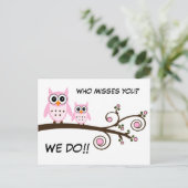 Cute Owls Briefkaart (Staand voorkant)