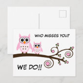 Cute Owls Briefkaart (Voorkant / Achterkant)