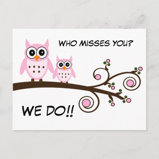 Cute Owls Briefkaart (Voorkant)