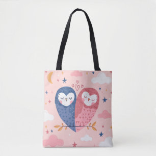 Cute Owls Canvas tas
