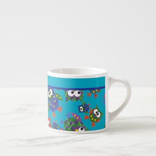 Cute Owls Colorful Small Espresso Mok (Rechts)
