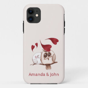 Cute Owls Couple Names Personalized Case-Mate iPhone Case