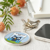 Cute Owls - "De beste vader ter wereld!" -Vaderdag Sleutelhanger (Zijkant)