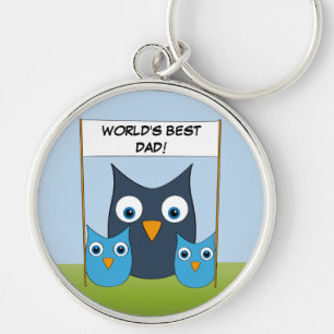 Cute Owls - "De beste vader ter wereld!" -Vaderdag Sleutelhanger
