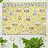 Cute Owls Faux Gold Foil Bling Diamonds Theedoek (Gevouwen)