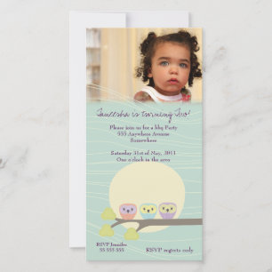 Cute Owls Girls Birthday Party Premium Invite