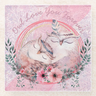 Cute Owls Glass Onderzetter