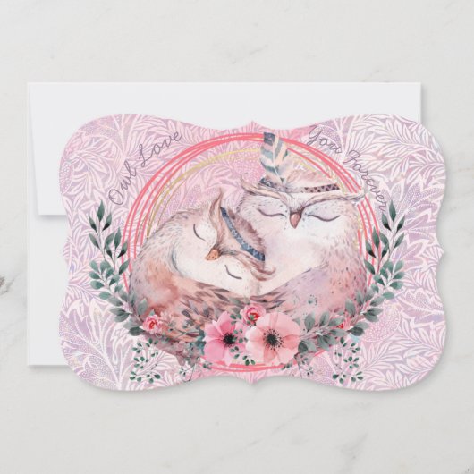 Cute Owls Holiday Kaart (Voorkant)