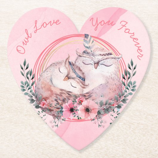 Cute Owls Kartonnen Onderzetters (Voorkant)