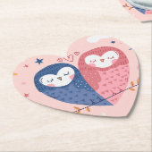 Cute Owls Kartonnen Onderzetters (Gekanteld)