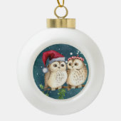 Cute Owls Keramische Bal Ornament (Voorkant)