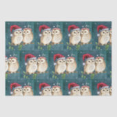 Cute Owls Kerstmis Tissuepapier (Voorkant)