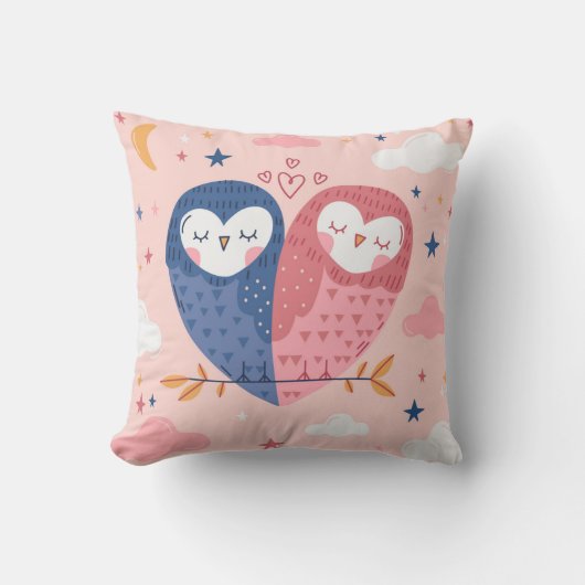 Cute Owls Kussen (Voorkant)