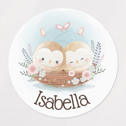 Cute Owls Labels (Design 1)