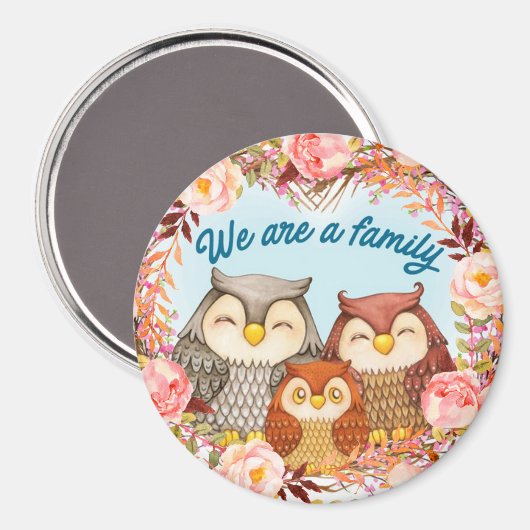 Cute Owls Magneet (Voorkant / Achterkant)